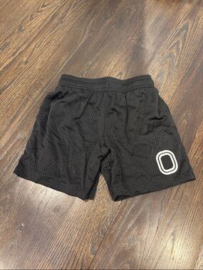 Overtime Boys Black Athletic Mesh Shorts with Contrast Patch Size Medium